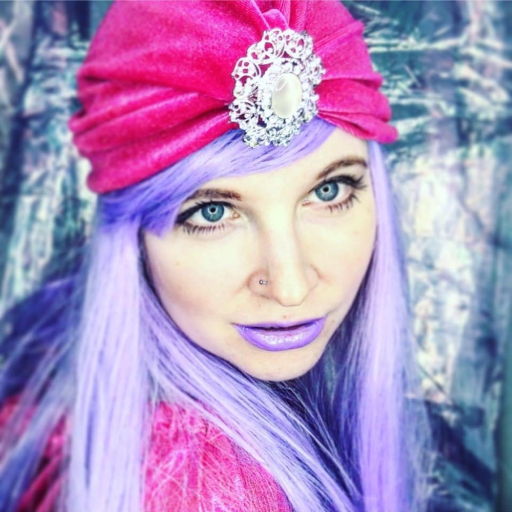 Pink velvet turban hat